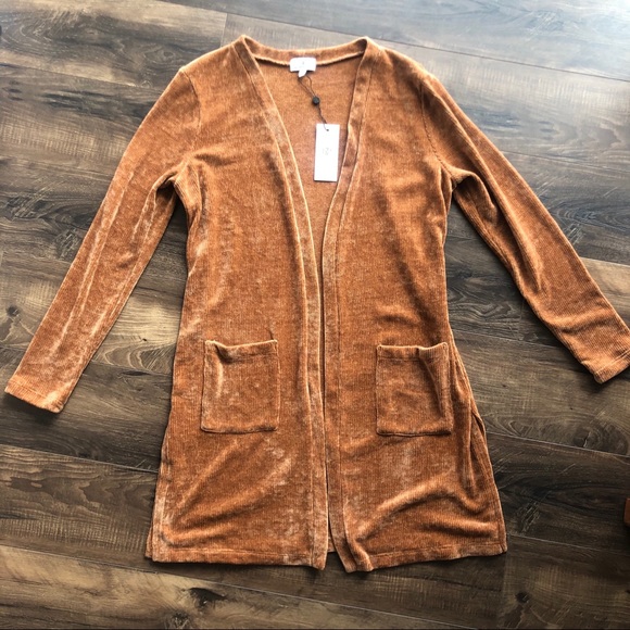 Socialite Chenille Longline Cardigan Rust large - Picture 5 of 9